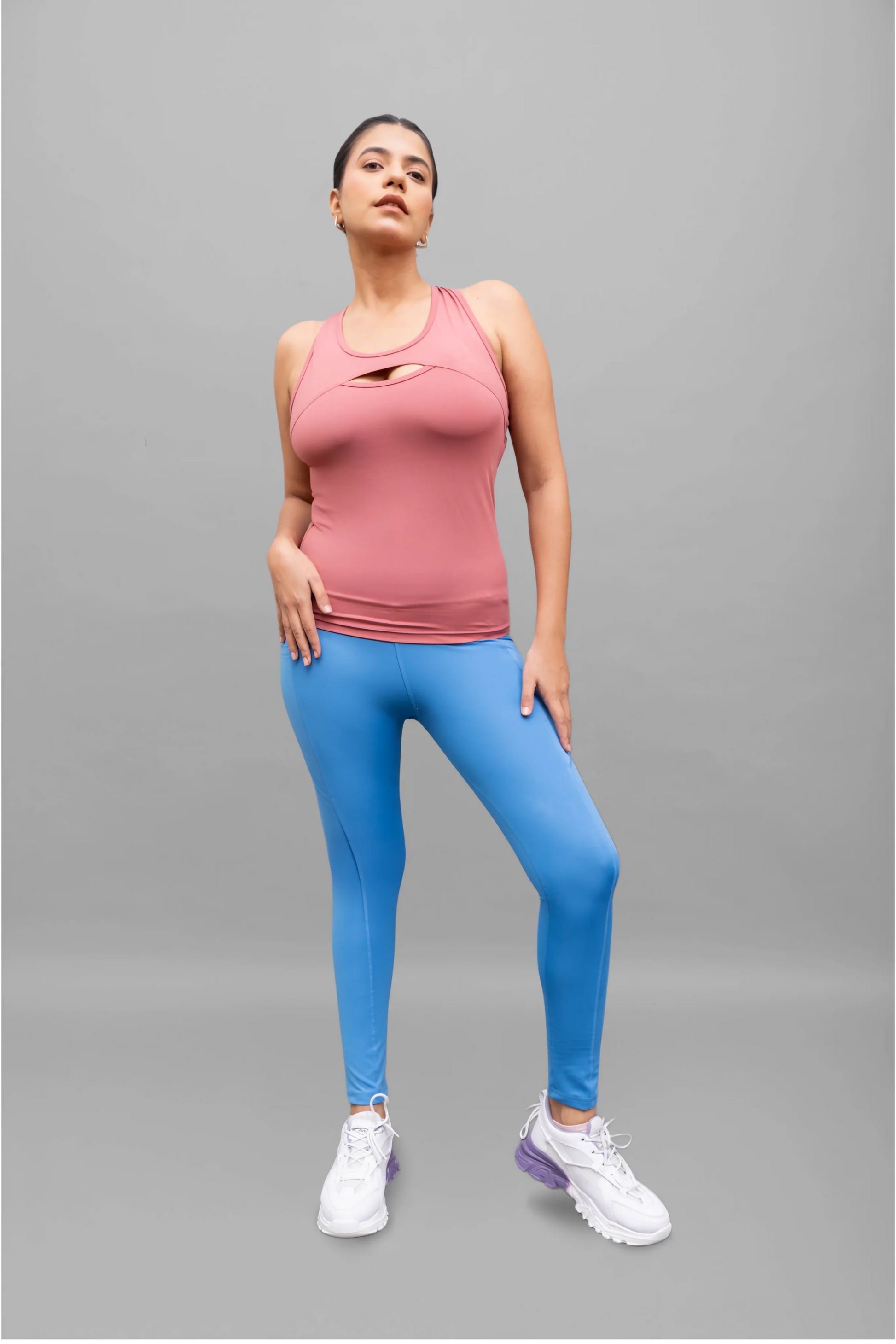 Tailored Dusty Rose U-Neck Tank Top