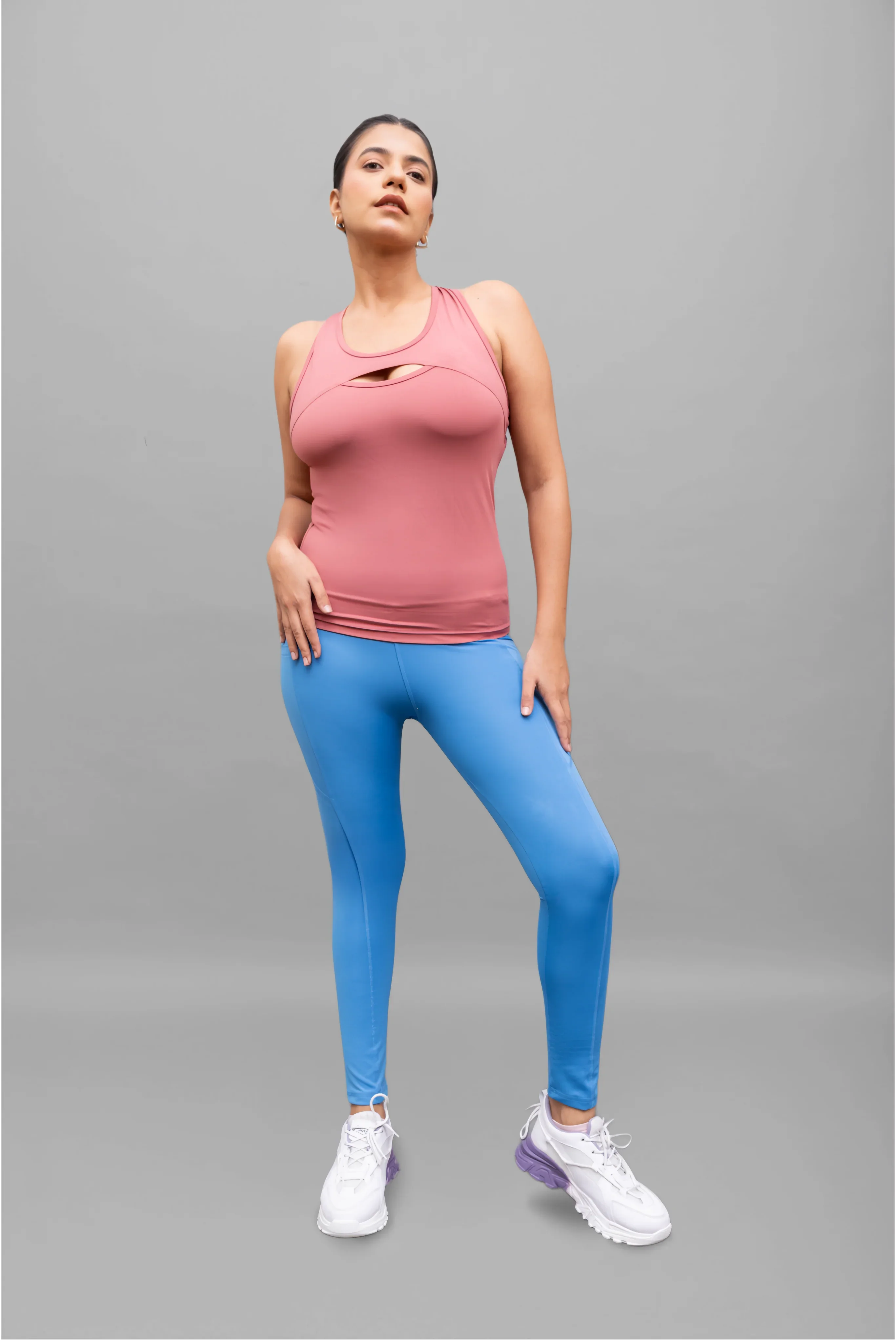 Tailored Dusty Rose U-Neck Tank Top