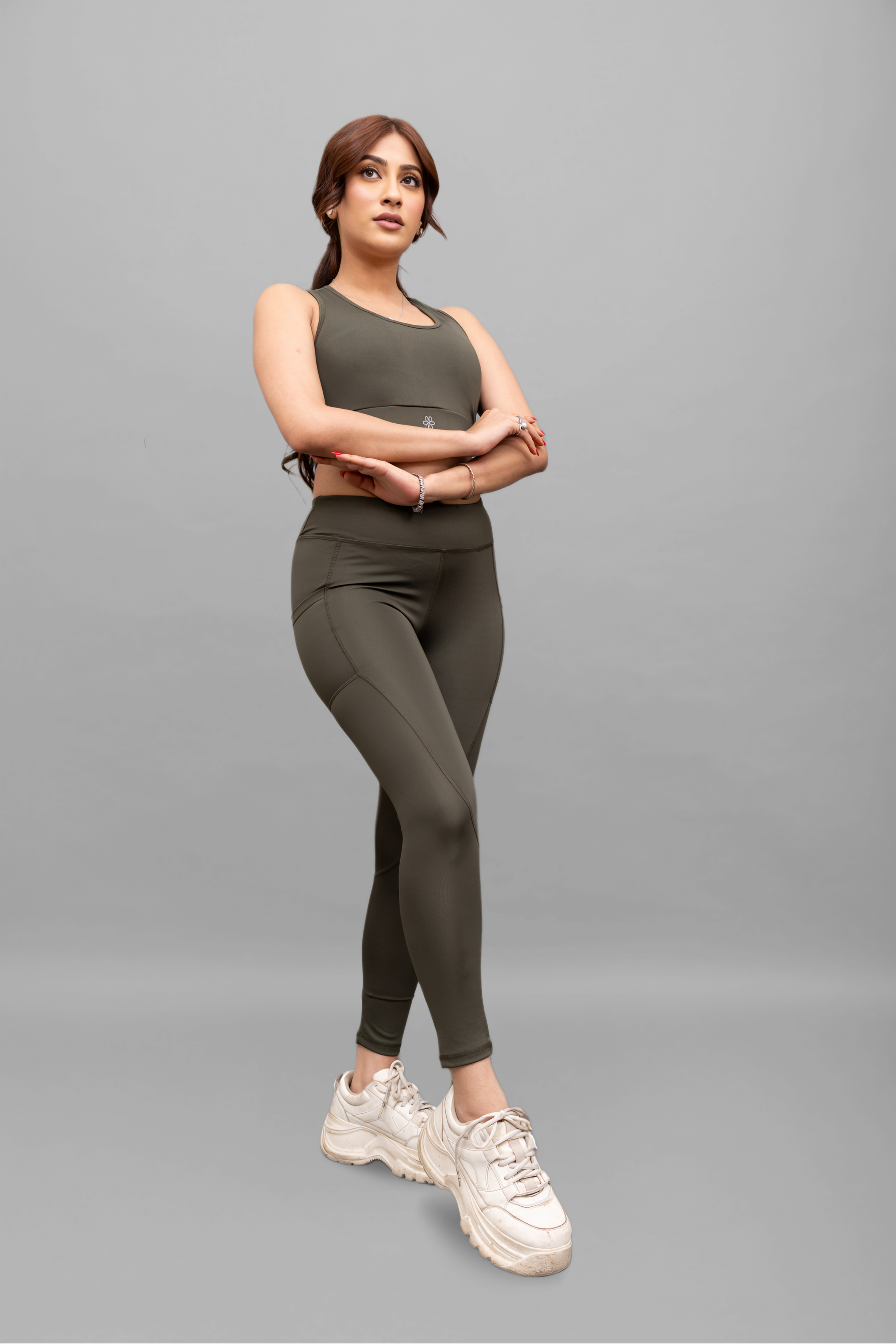 Sculpt-Fit Woodland Olive Leggings - Lite