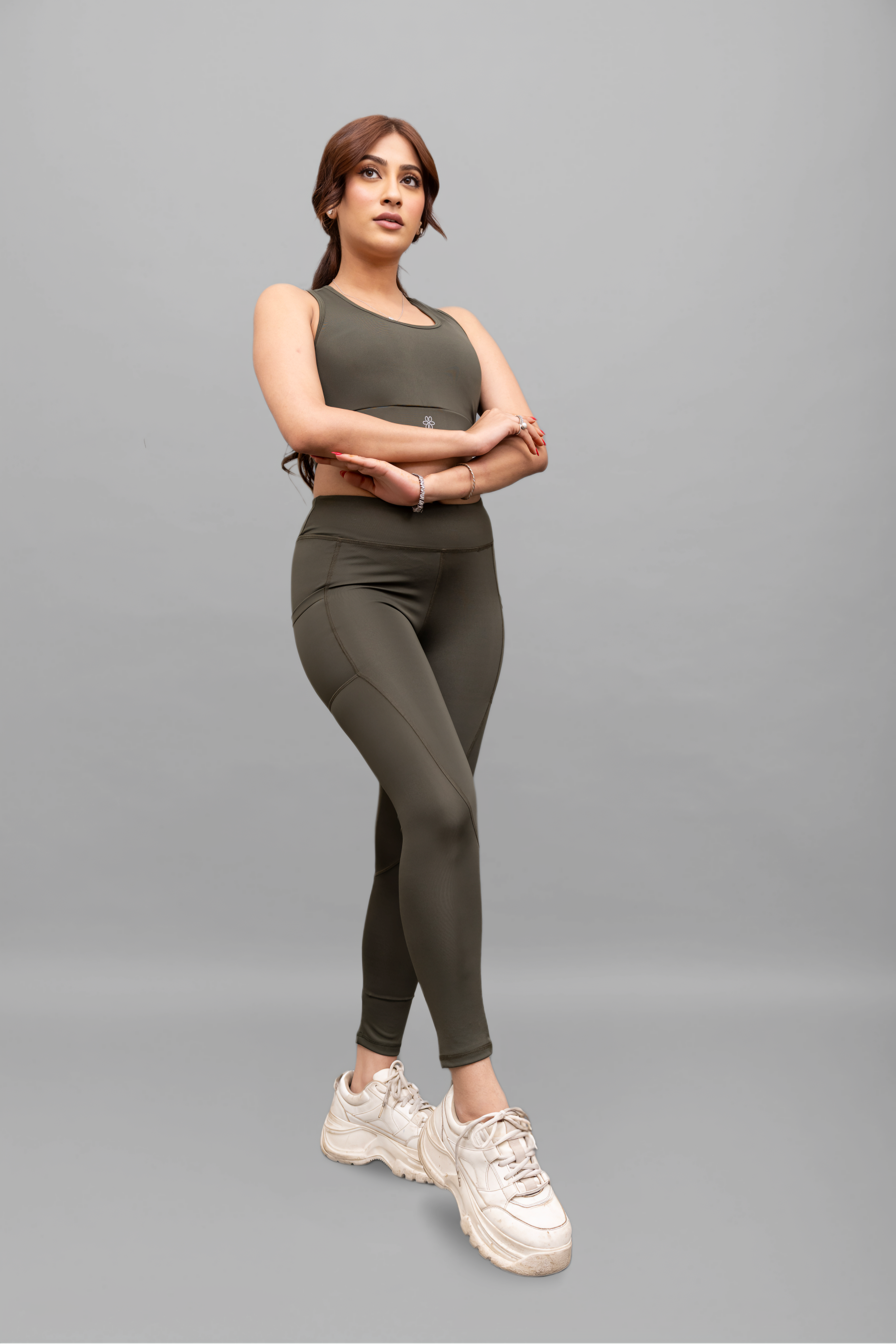Sculpt-Fit Woodland Olive Leggings - Lite