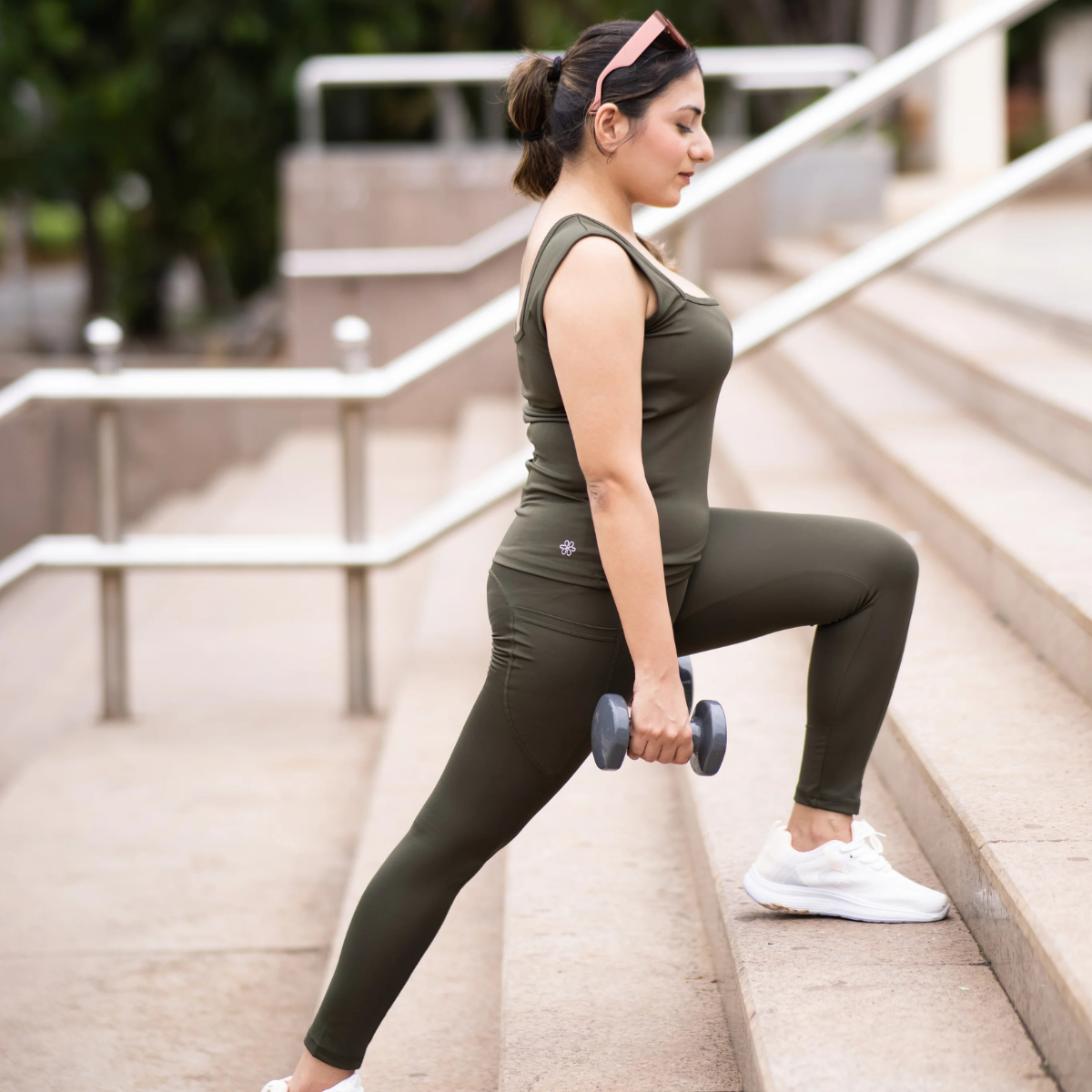 Contour-Fit Woodland Olive Leggings - Lite