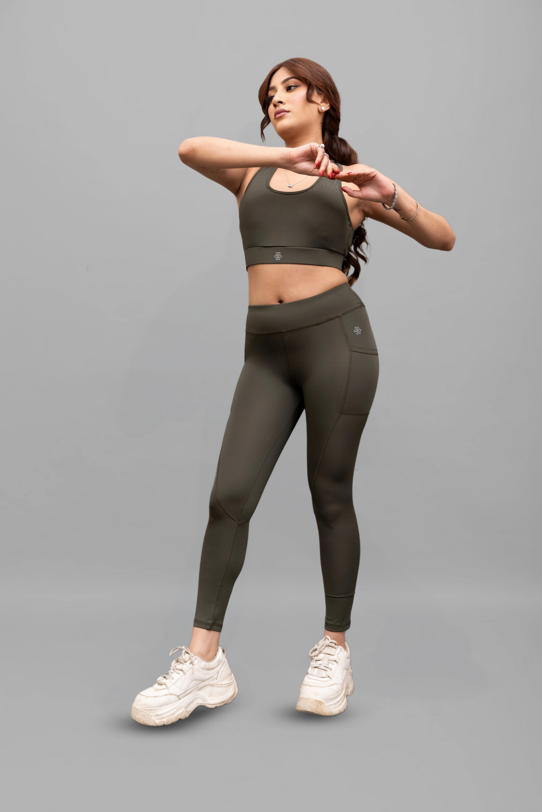X-Fit Woodland-Olive Sports Bra