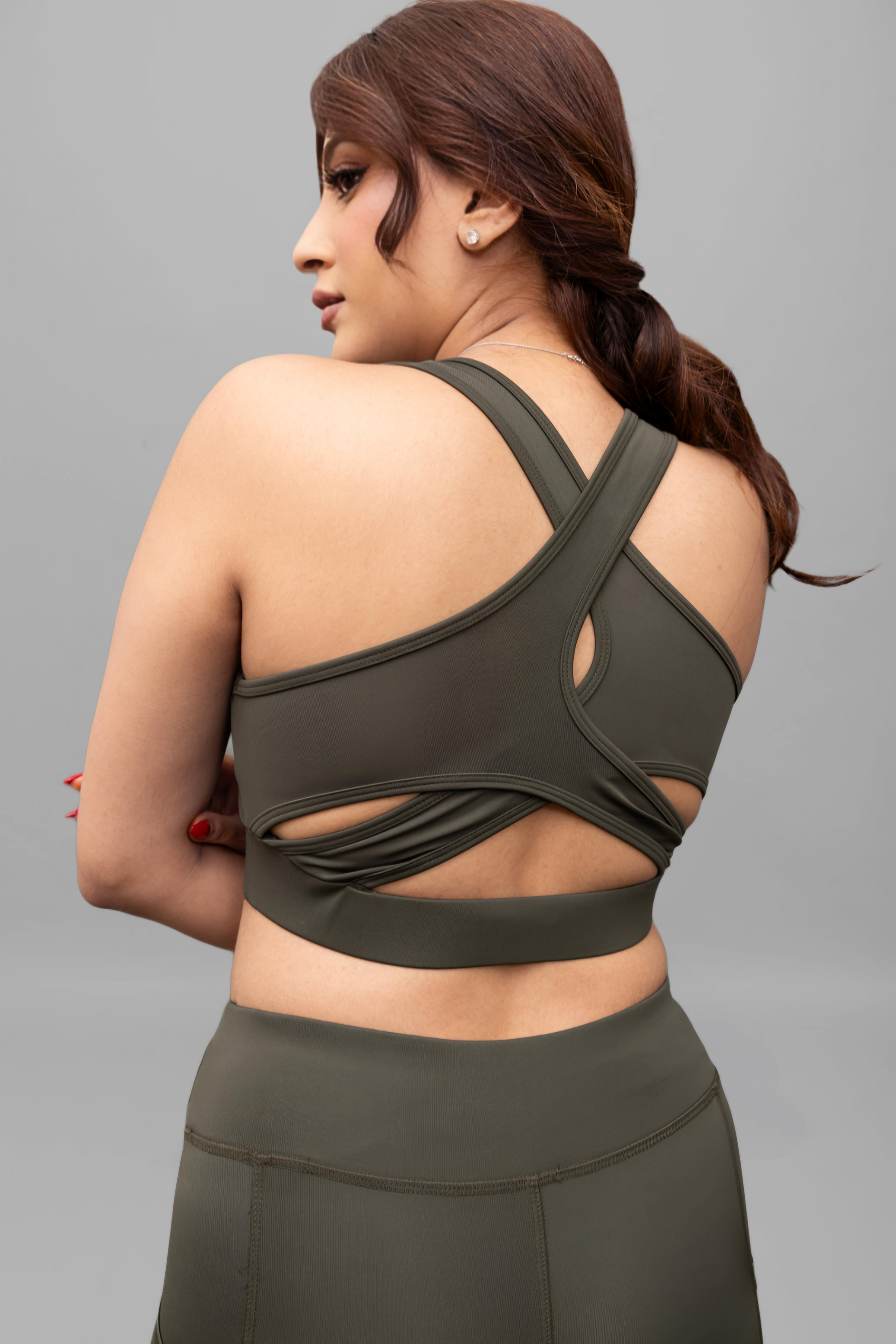X-Fit Woodland-Olive Sports Bra XL