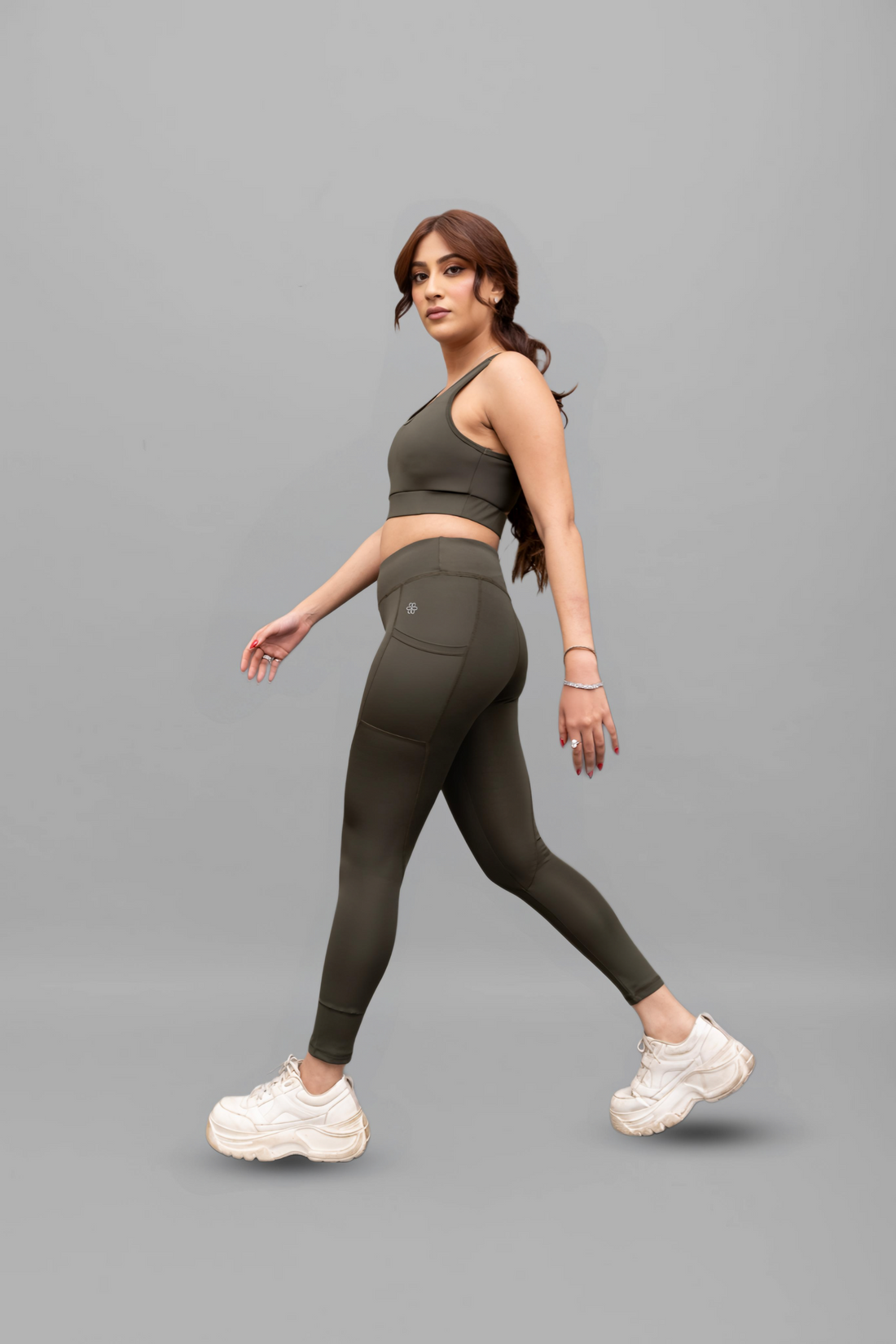 Sculpt-Fit Woodland Olive Leggings - Lite