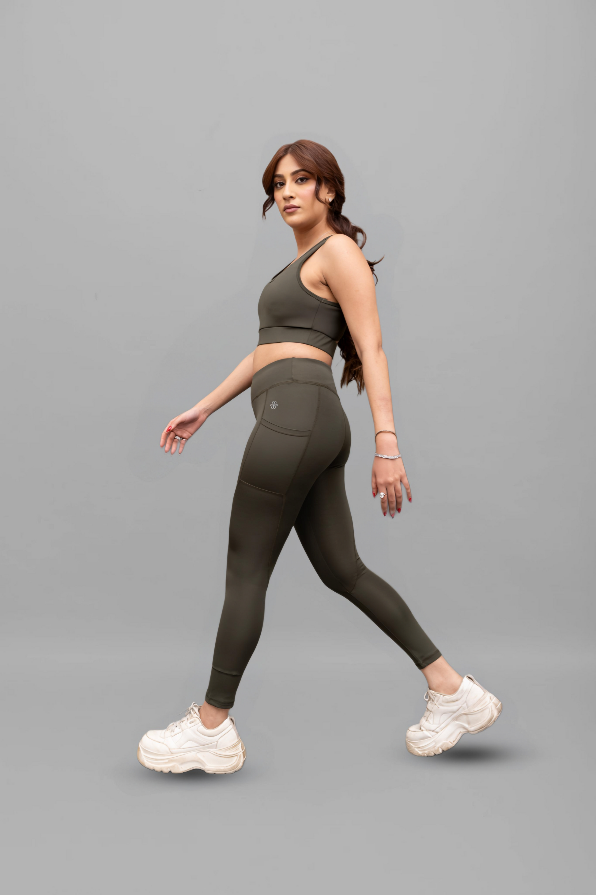 Sculpt-Fit Woodland Olive Leggings - Lite