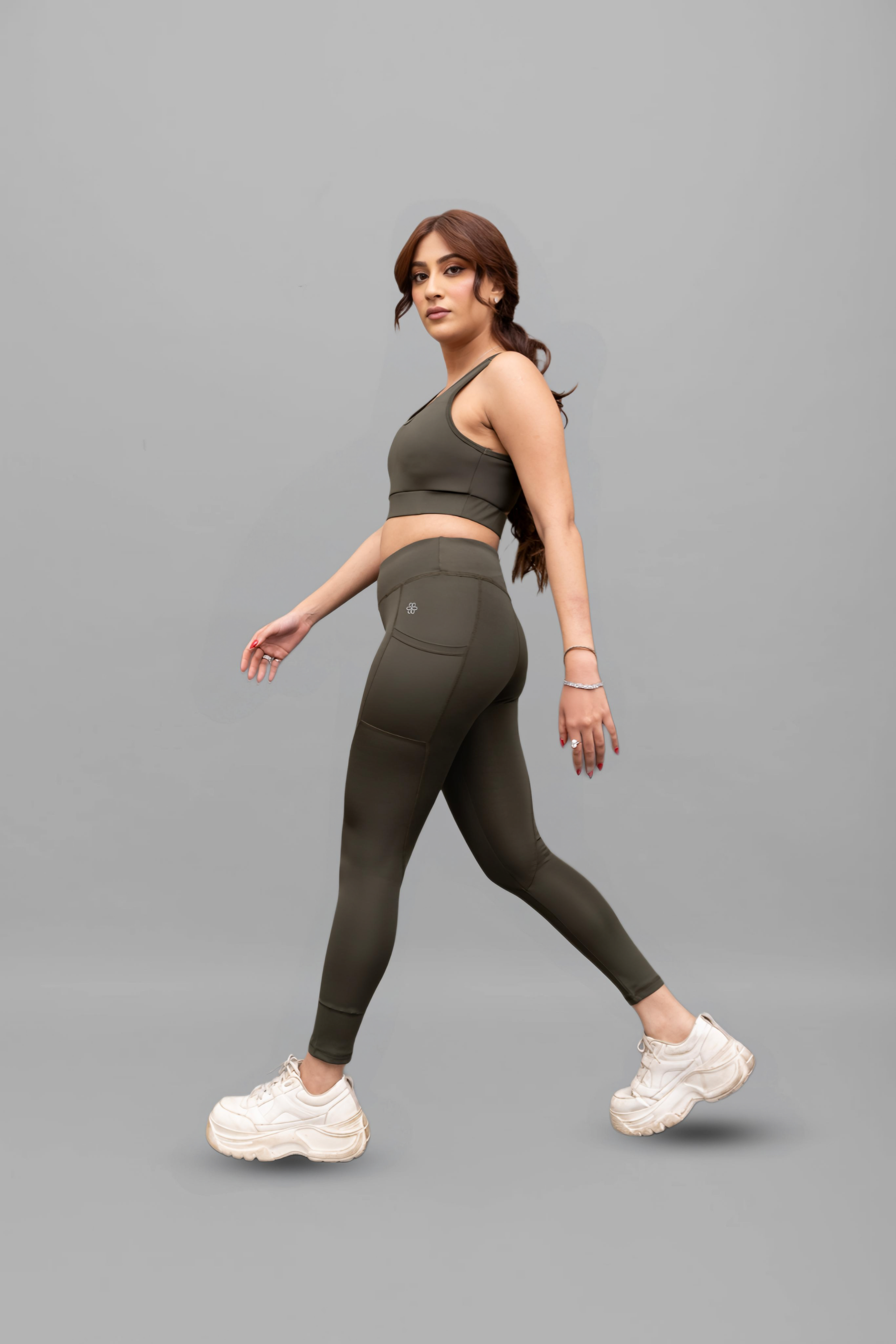 Sculpt-Fit Woodland Olive Leggings - Lite