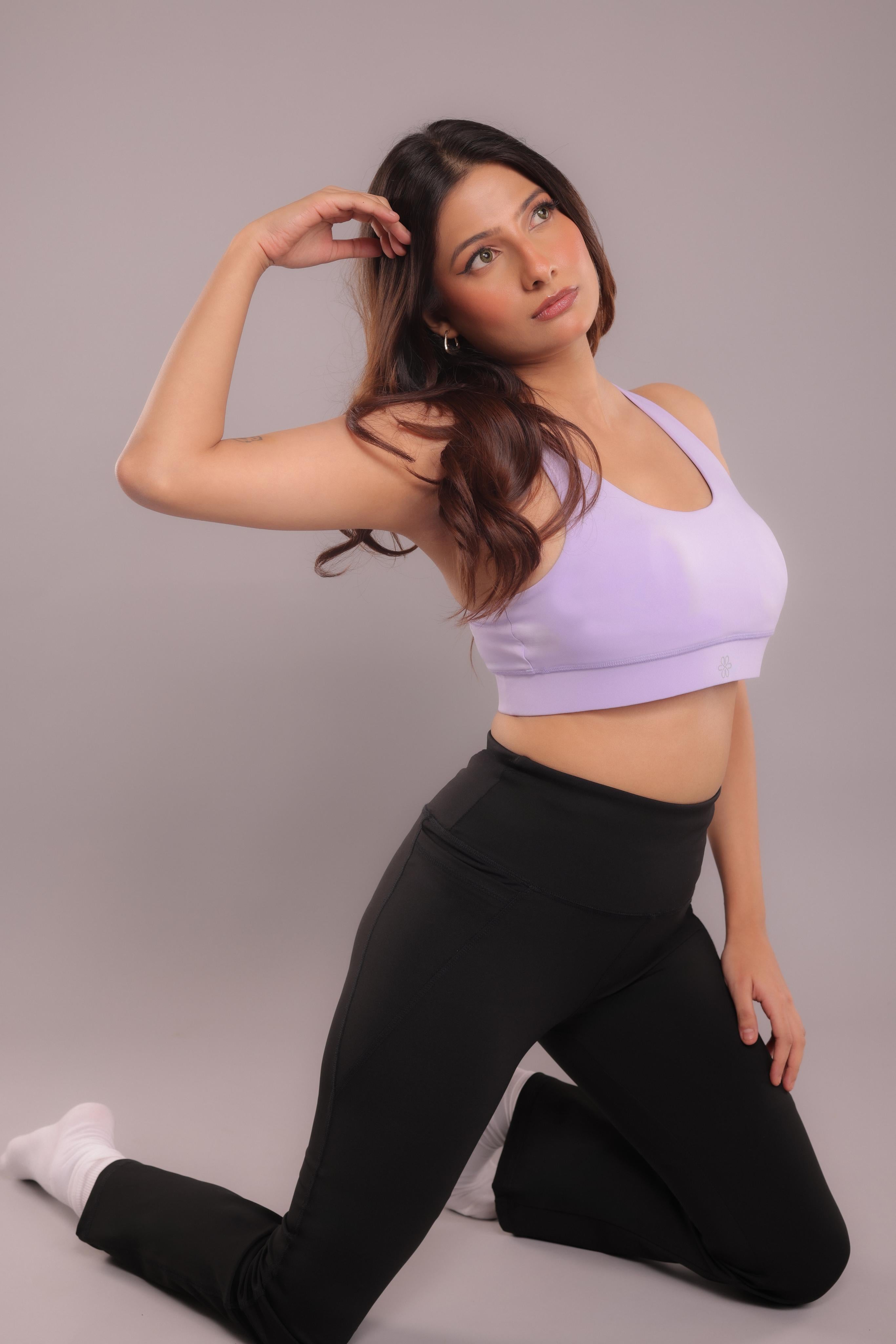 T-Criss Cross Lilac Sports Bra
