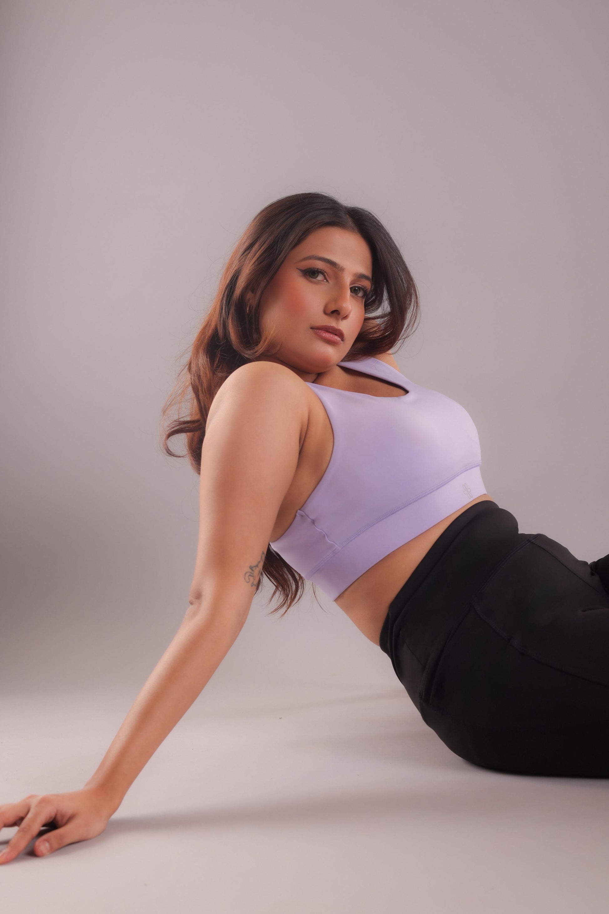 T-Criss Cross Lilac Sports Bra