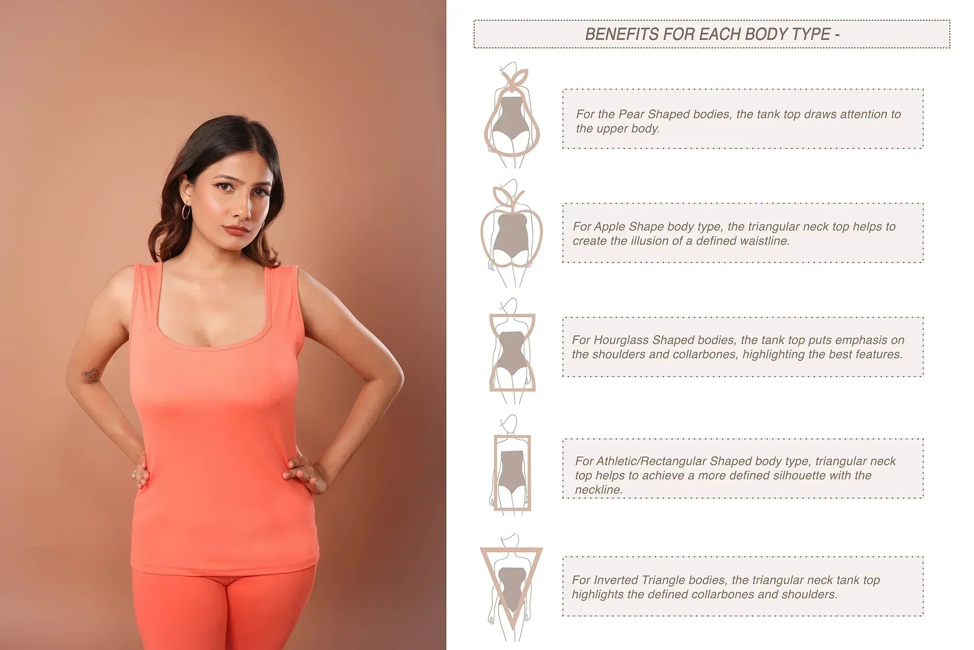 Elle Coral Triangular-Neck Tank Top