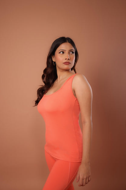 Elle Coral Triangular-Neck Tank