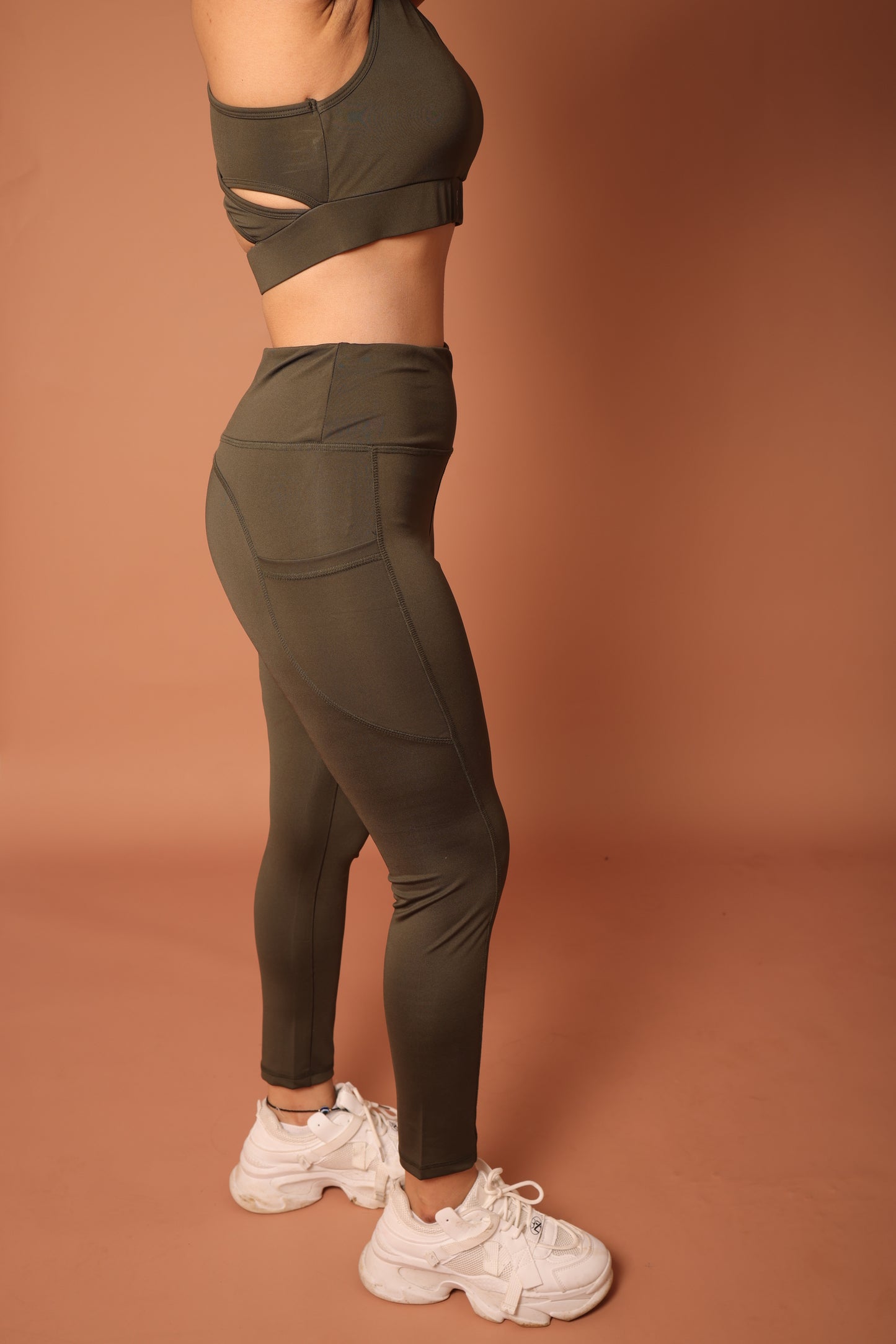 Contour-Fit Woodland Olive Leggings - Lite