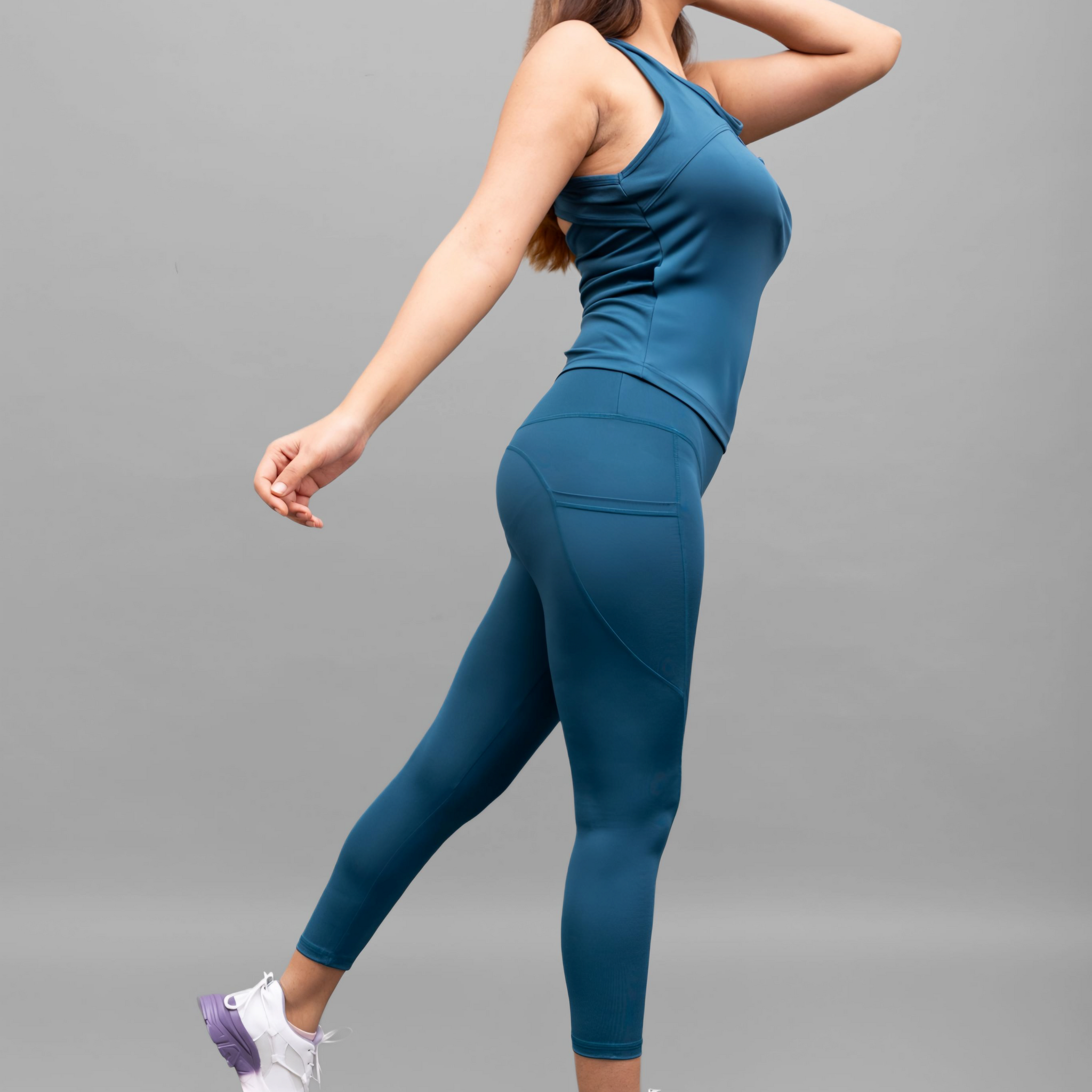 Contour-Fit Teal Leggings - Lite