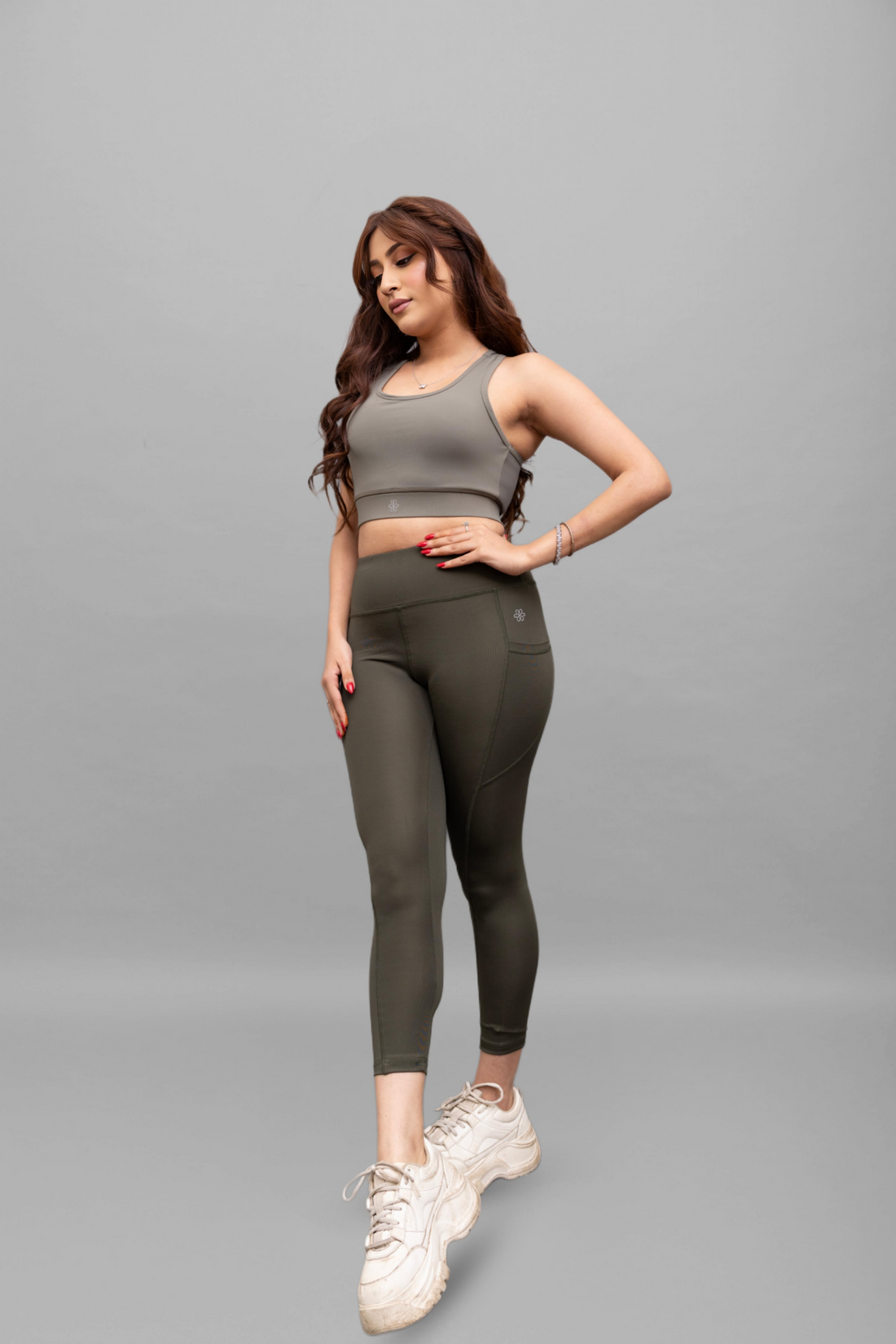 Contour-Fit Woodland Olive Leggings - Lite