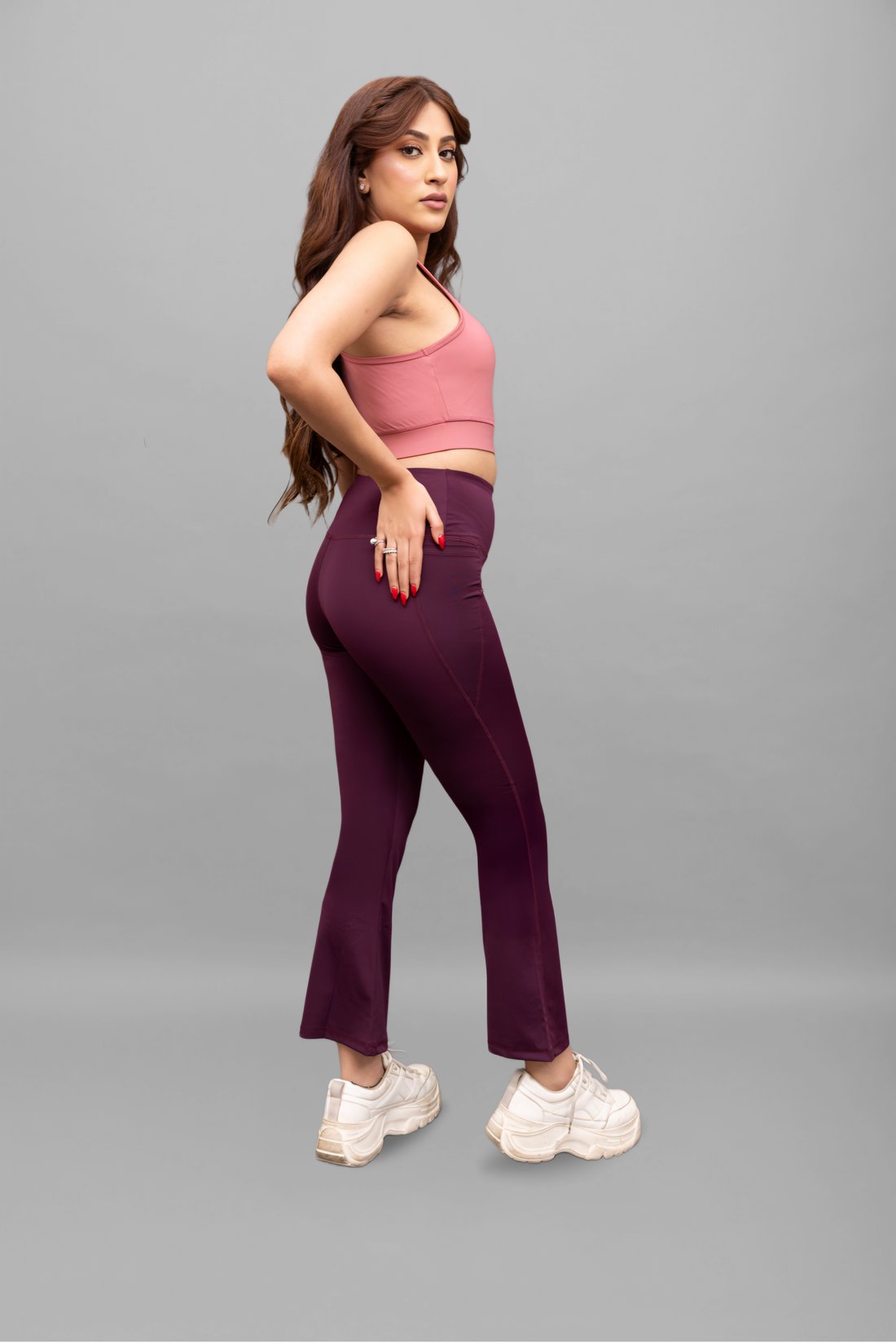 Essential Plum Flare Pants - Lite