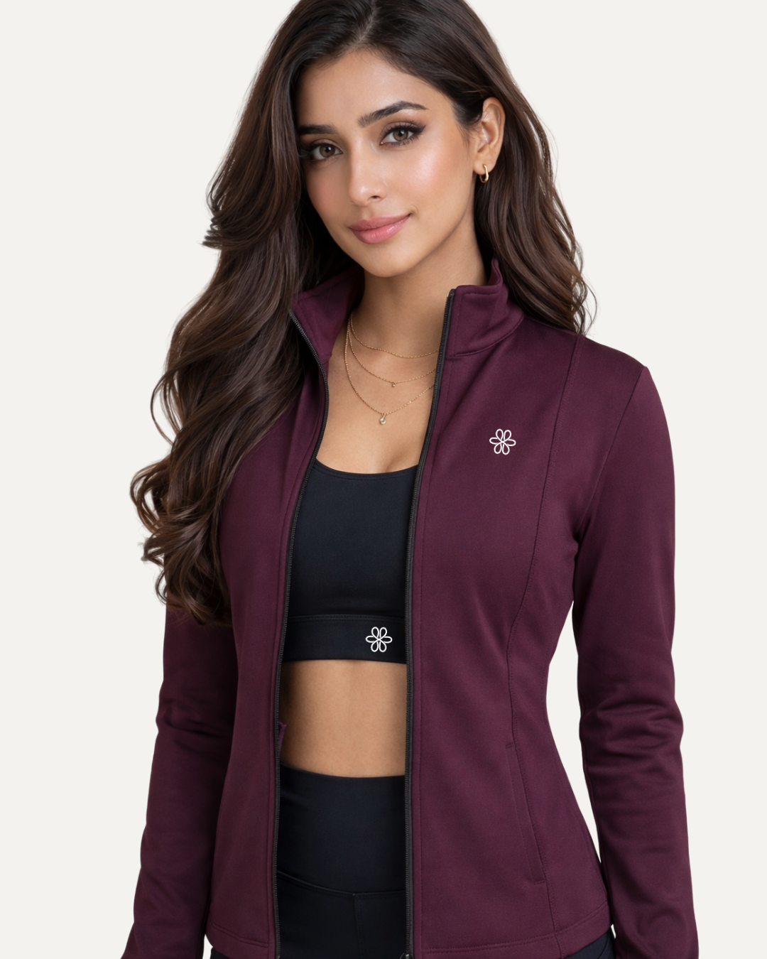 Contour Dark Cherry Zip Jackets