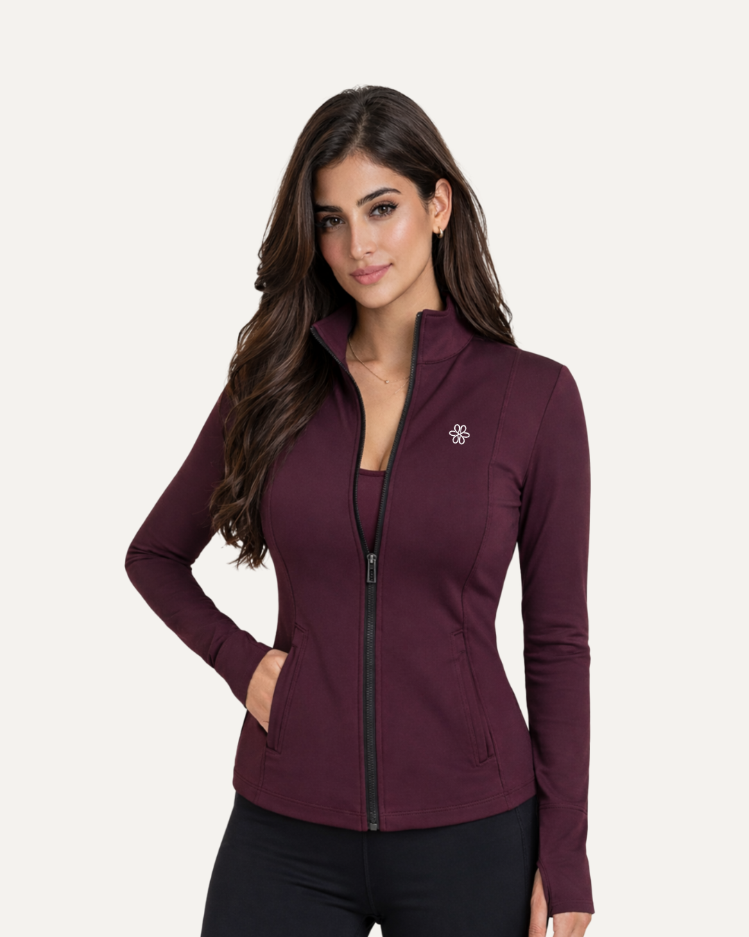 Contour Dark Cherry Zip Jackets