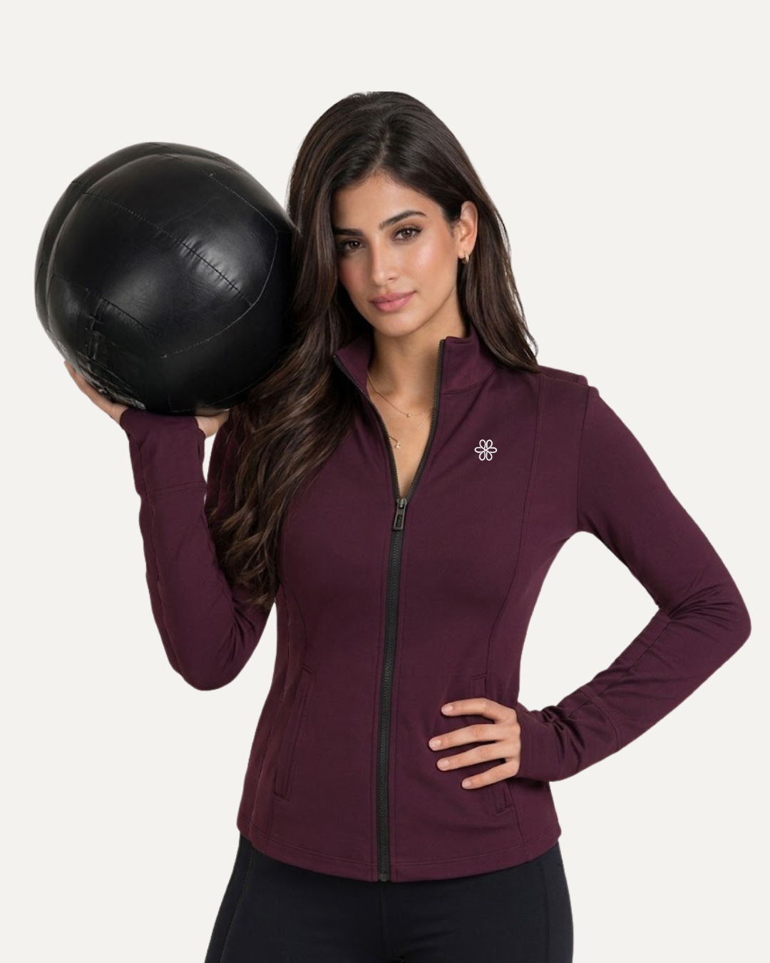 Contour Dark Cherry Zip Jackets