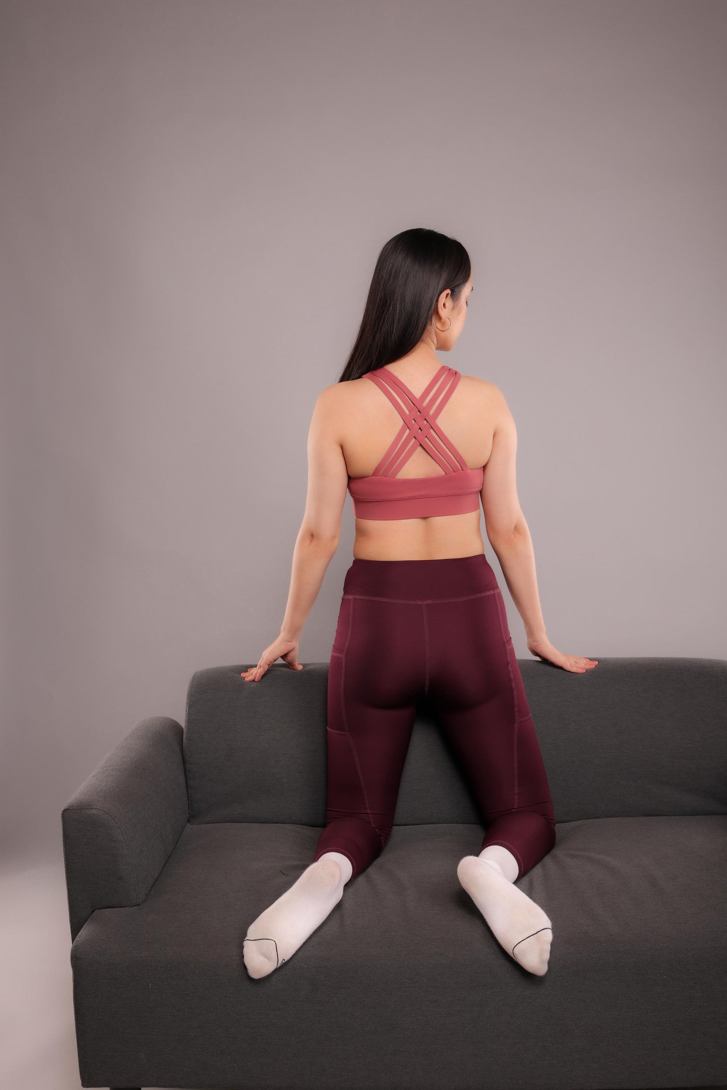 T-Criss Cross Dusty Rose Sports Bra