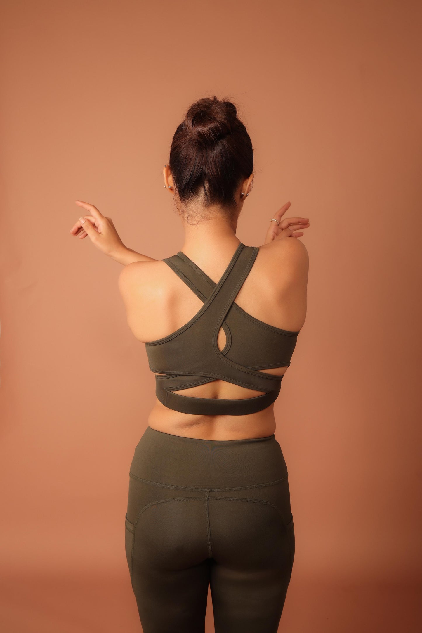 X-Fit Woodland-Olive Sports Bra