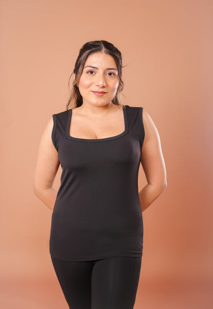 Elle Noir Triangular Neck Tank