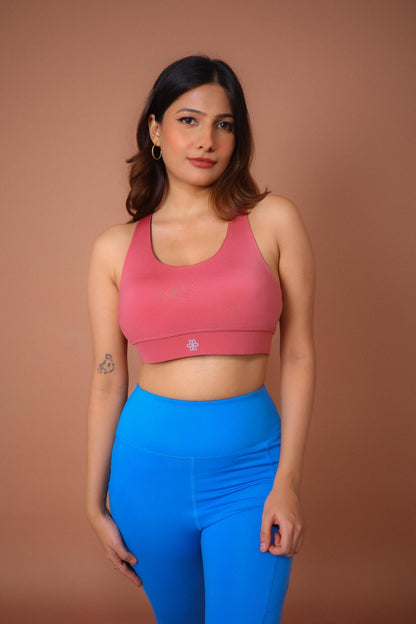 T-Criss Cross Dusty Rose Sports Bra