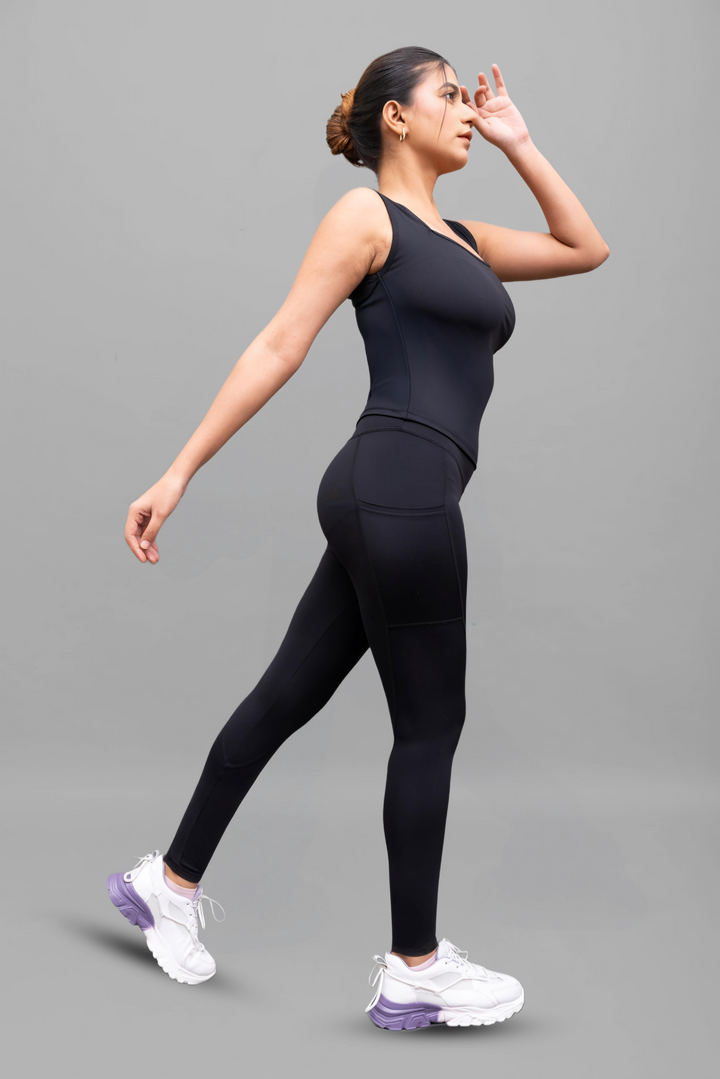 Elle Noir Triangular Neck Tank