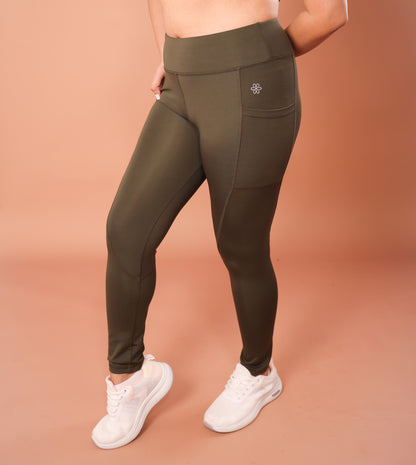 Sculpt-Fit Woodland Olive Leggings - Lite