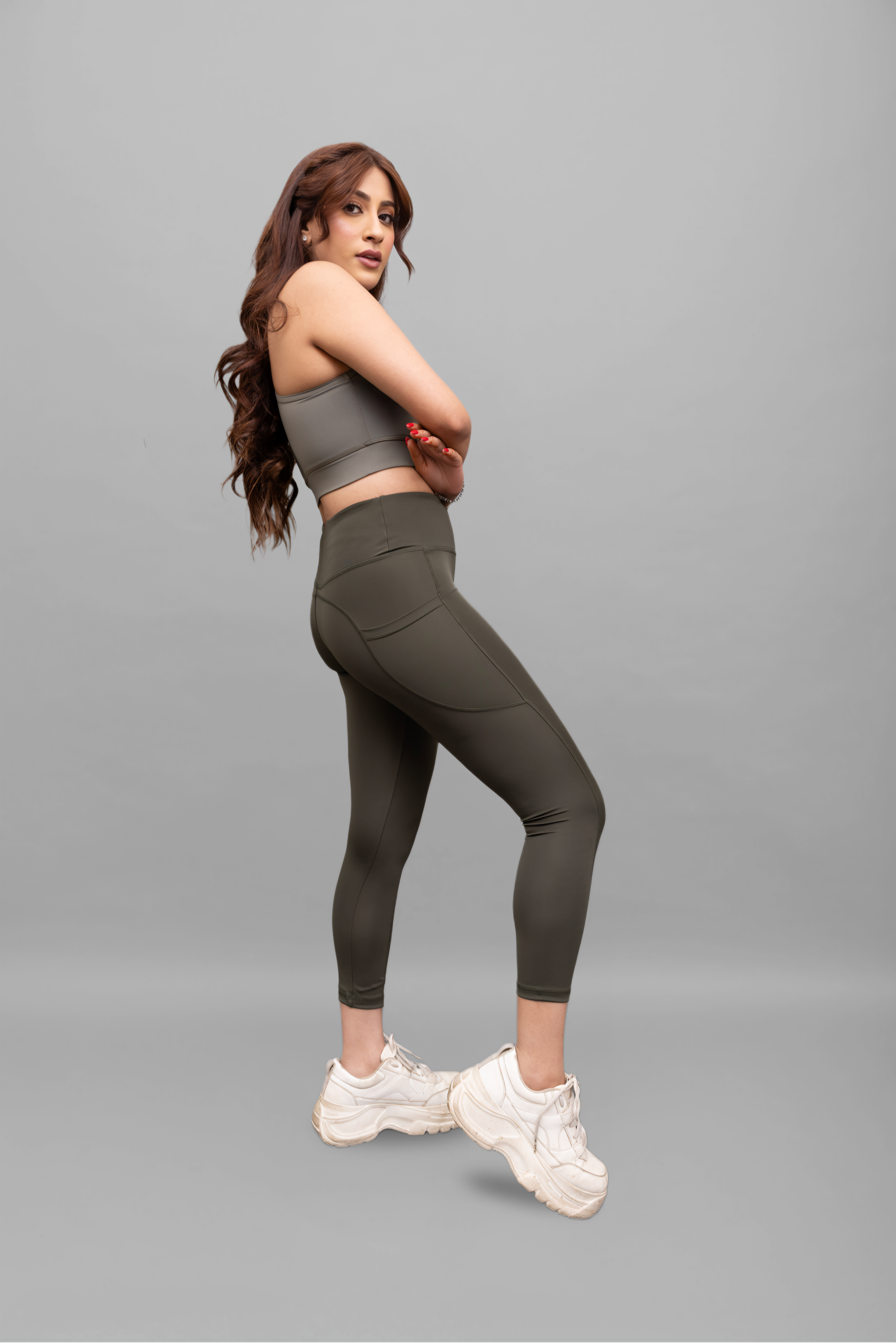 Contour-Fit Woodland Olive Leggings - Lite