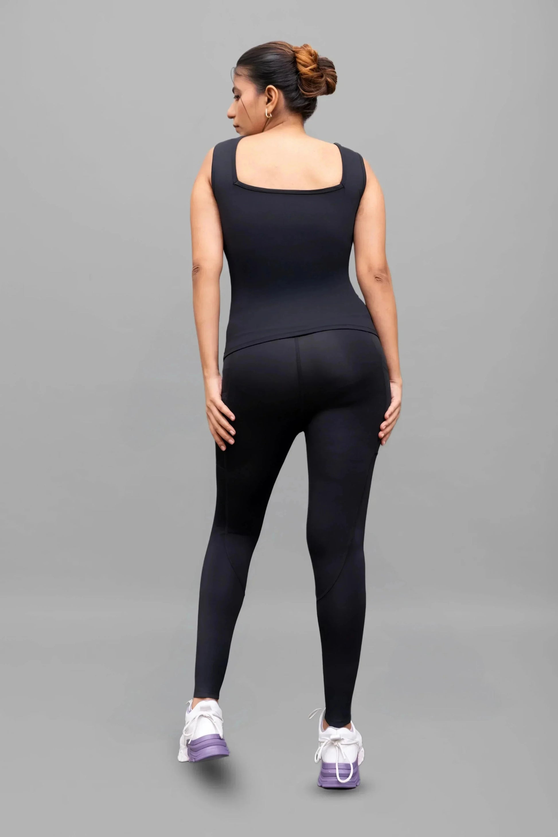 Elle Noir Triangular Neck Tank Top