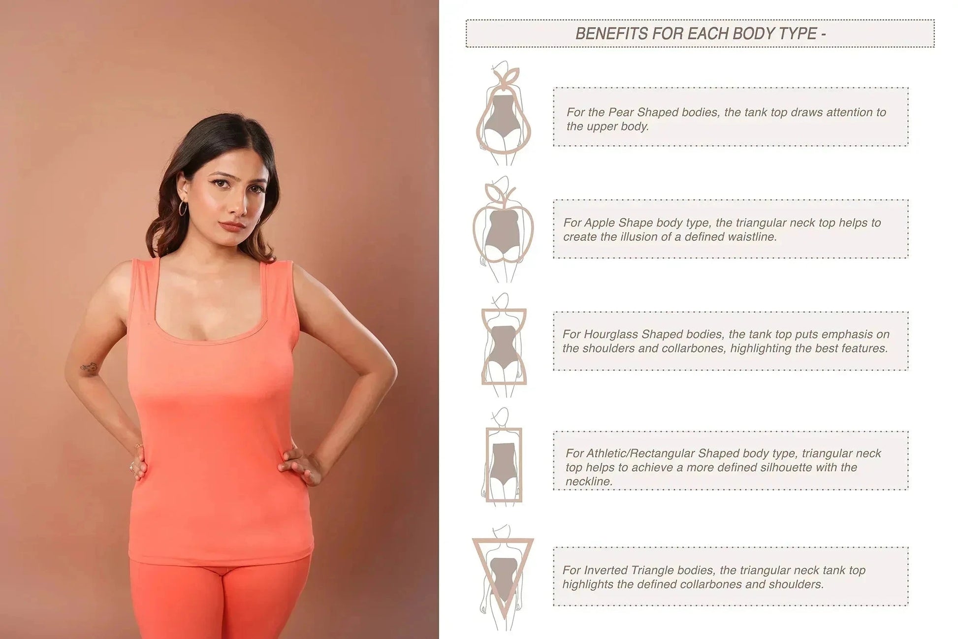 Elle Noir Triangular Neck Tank Top