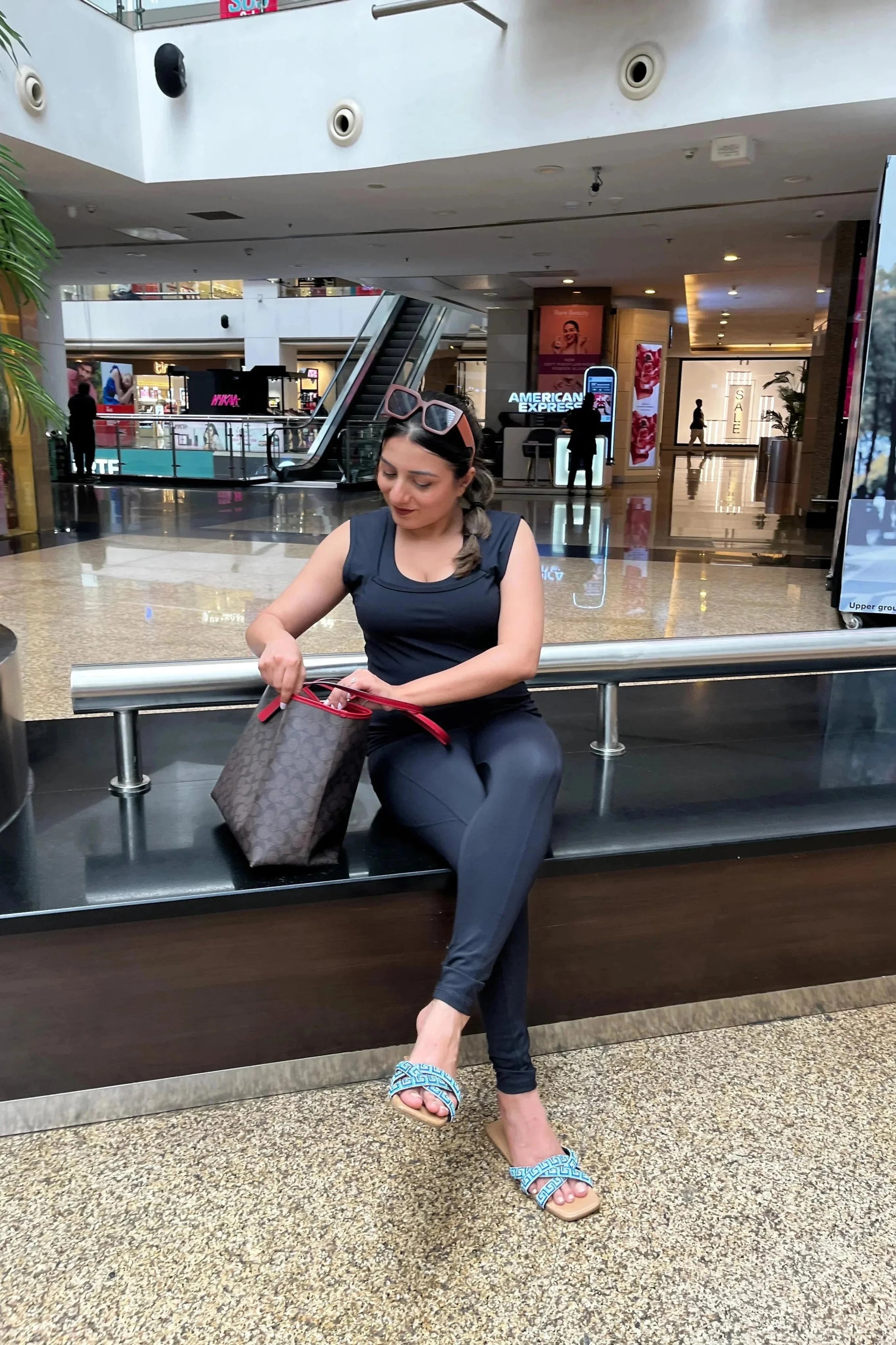 Elle Noir Triangular Neck Tank Top