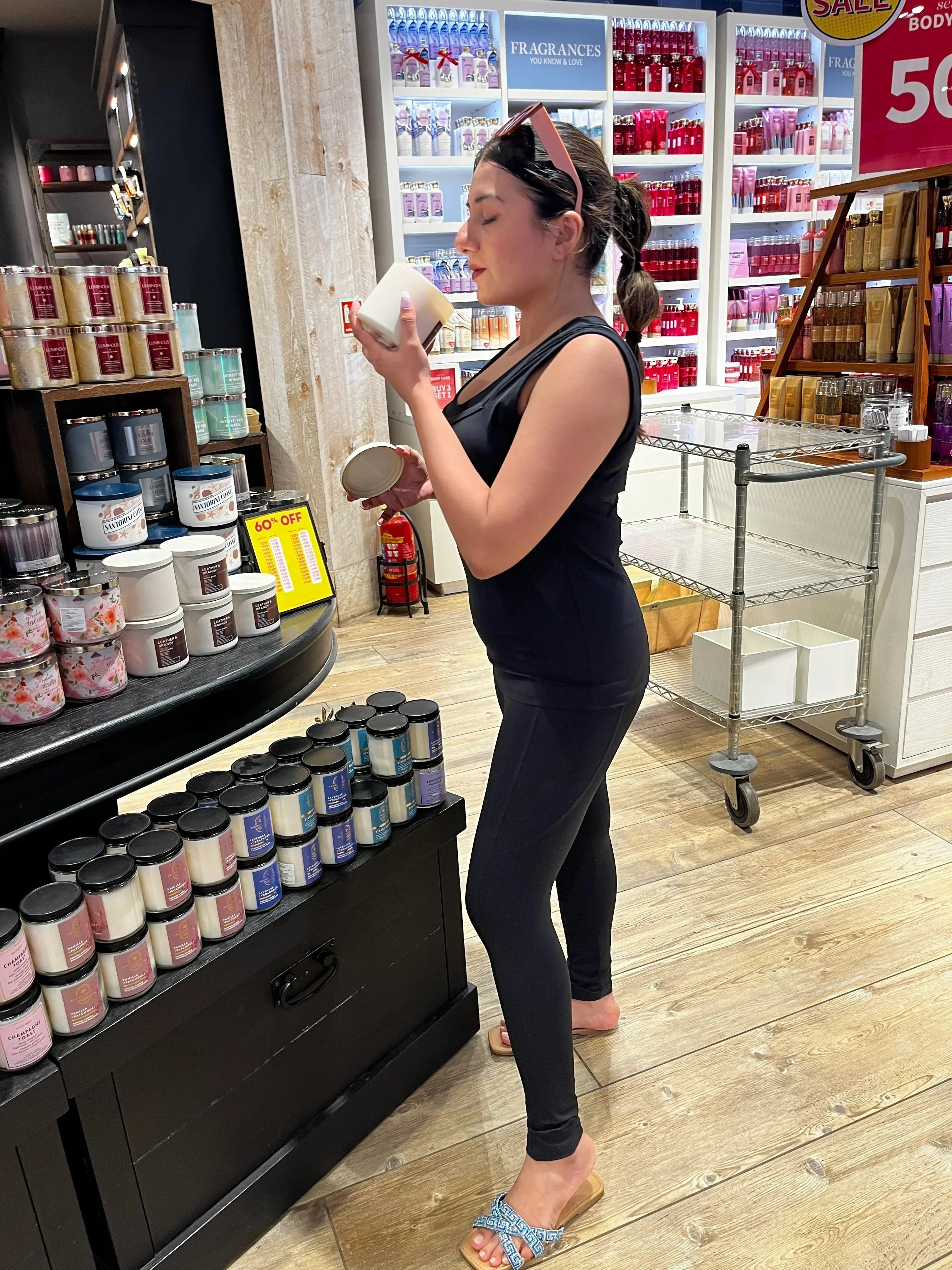 Elle Noir Triangular Neck Tank Top