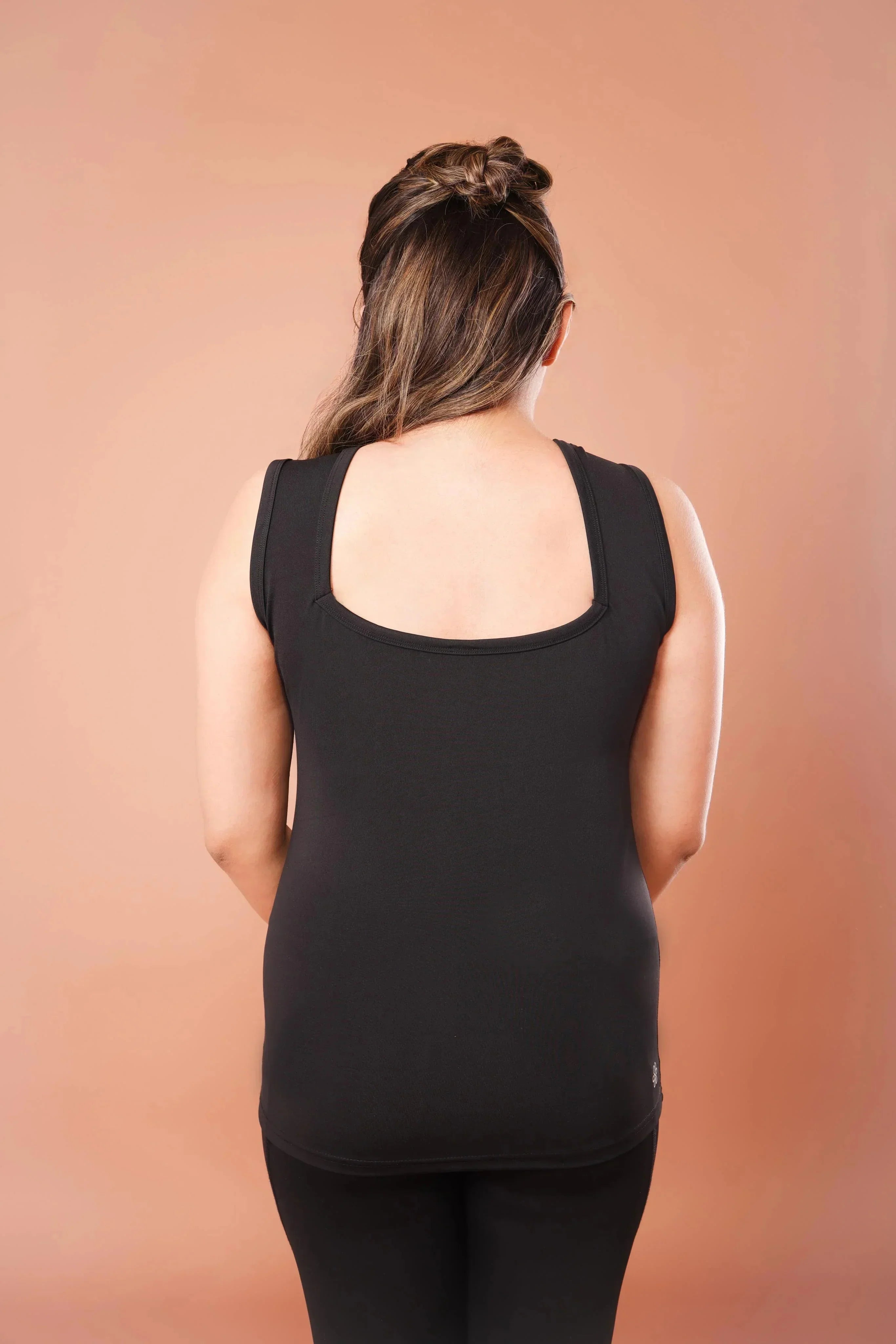 Elle Noir Triangular Neck Tank Top