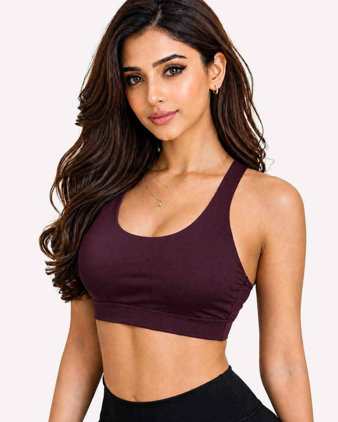 T-Criss Cross Dark Cherry Sports Bra