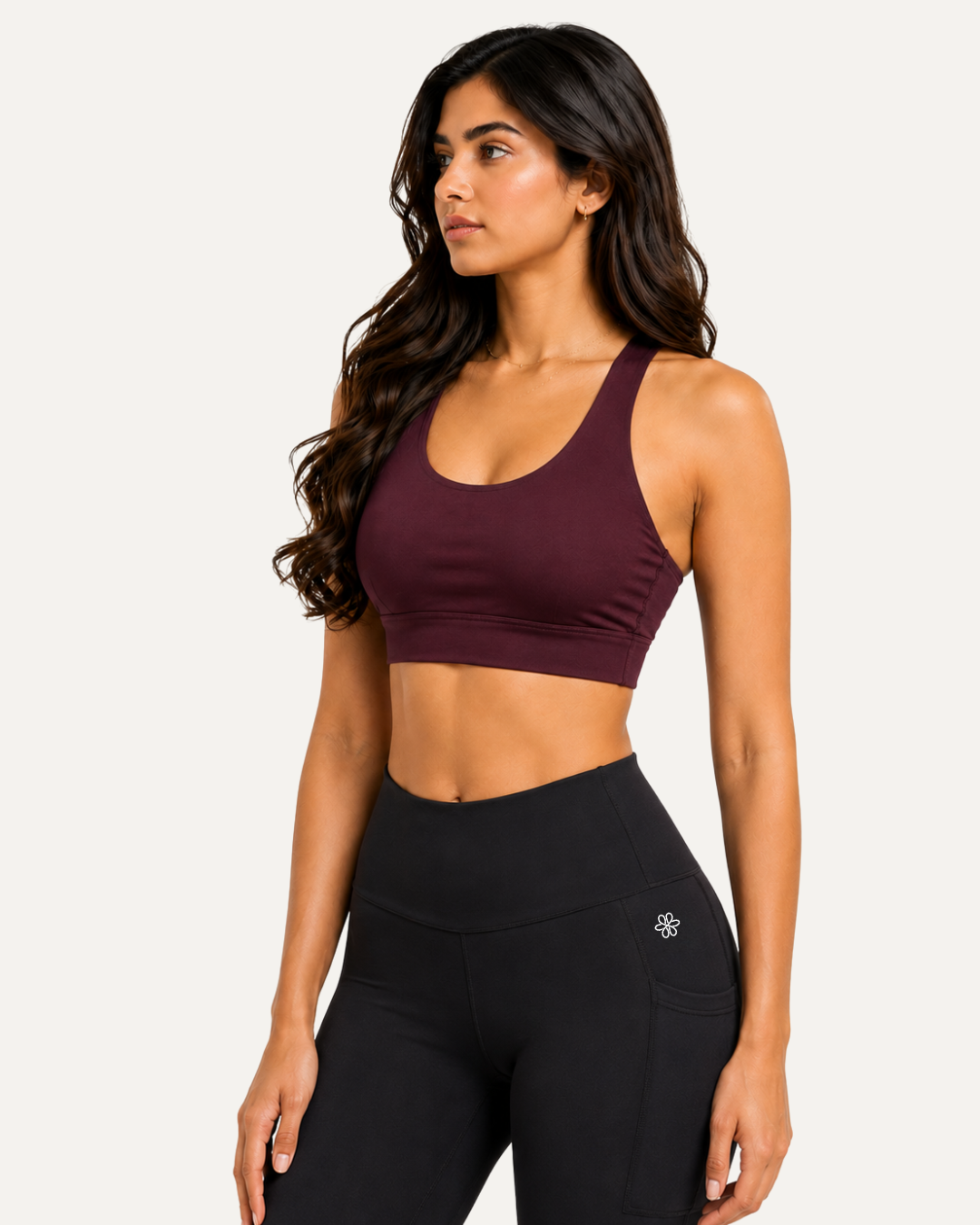 T-Criss Cross Dark Cherry Sports Bra