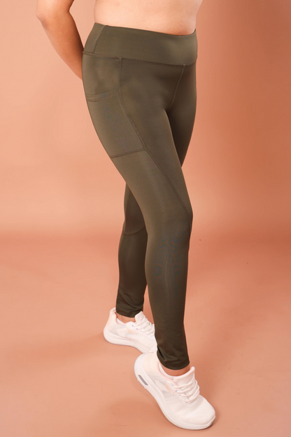 Sculpt-Fit Woodland Olive Leggings - Lite