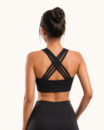 T-Criss Cross Noir Sports Bra