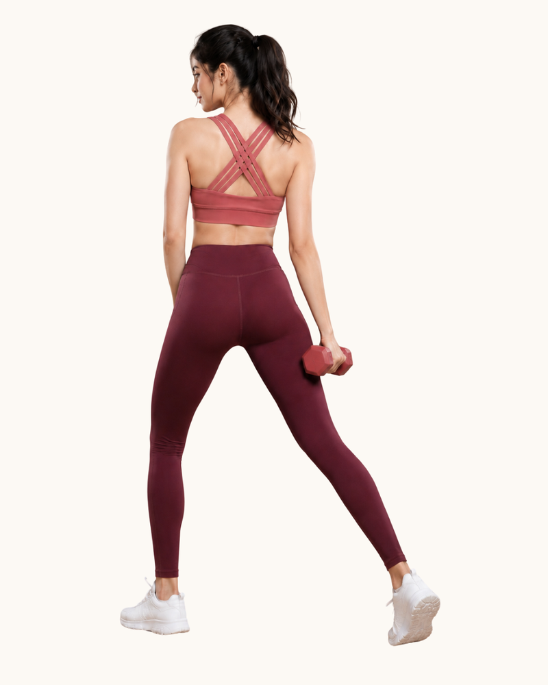 T-Criss Cross Dusty Rose Sports Bra