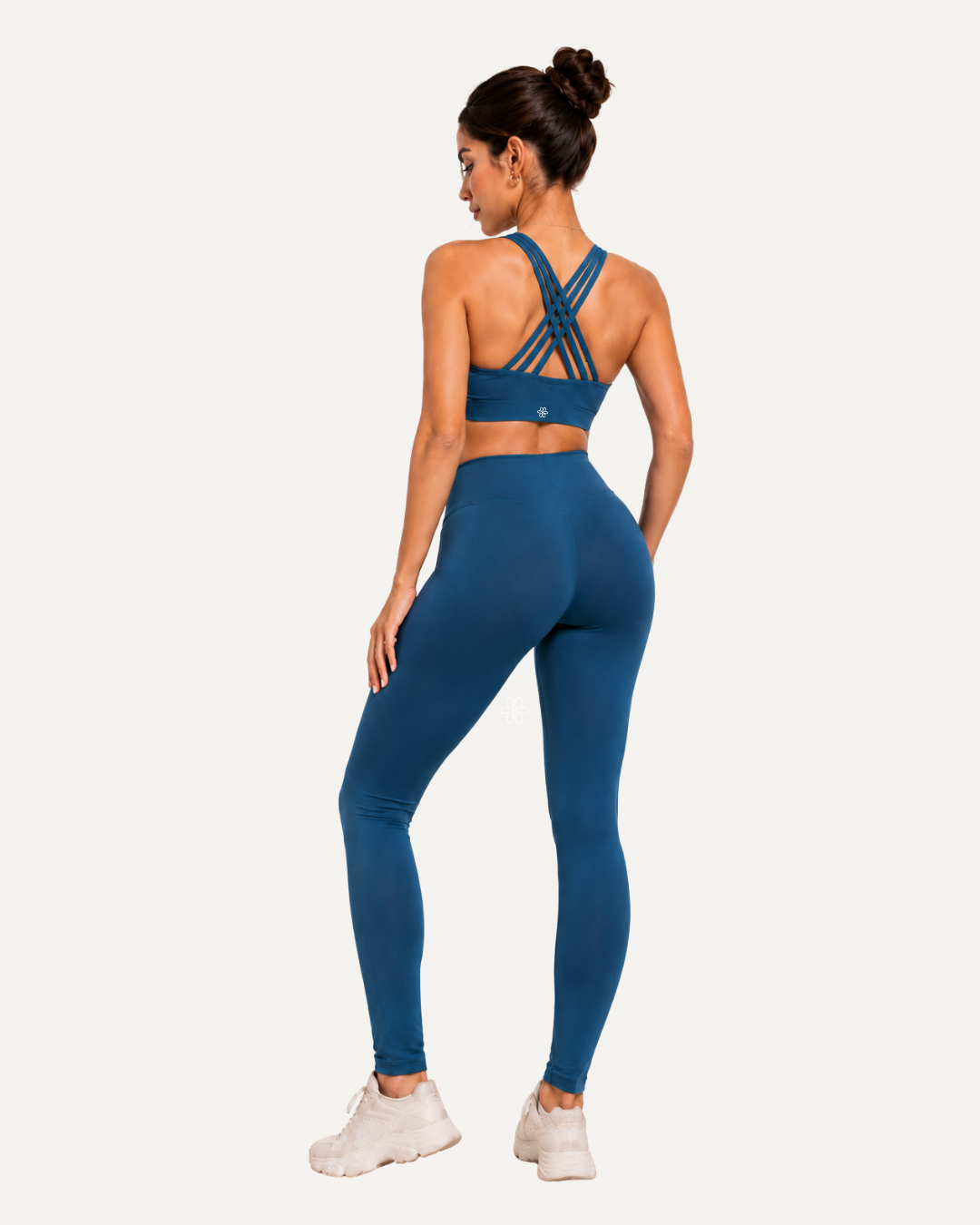 T-Criss Cross Dusty Teal Sports Bra