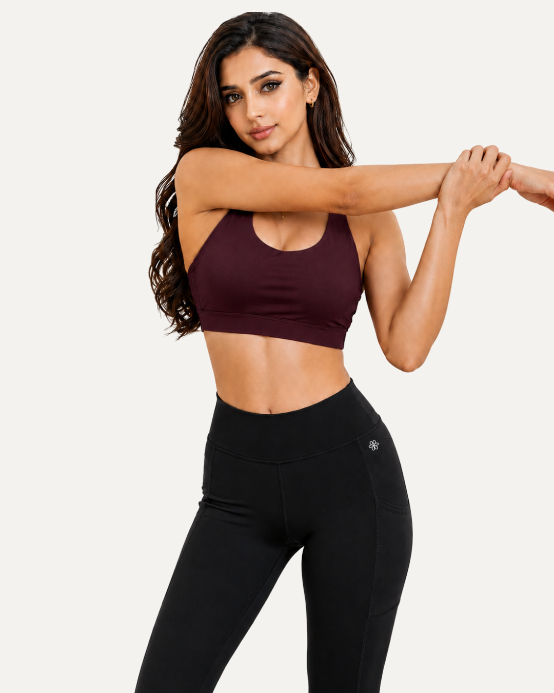 T-Criss Cross Dark Cherry Sports Bra
