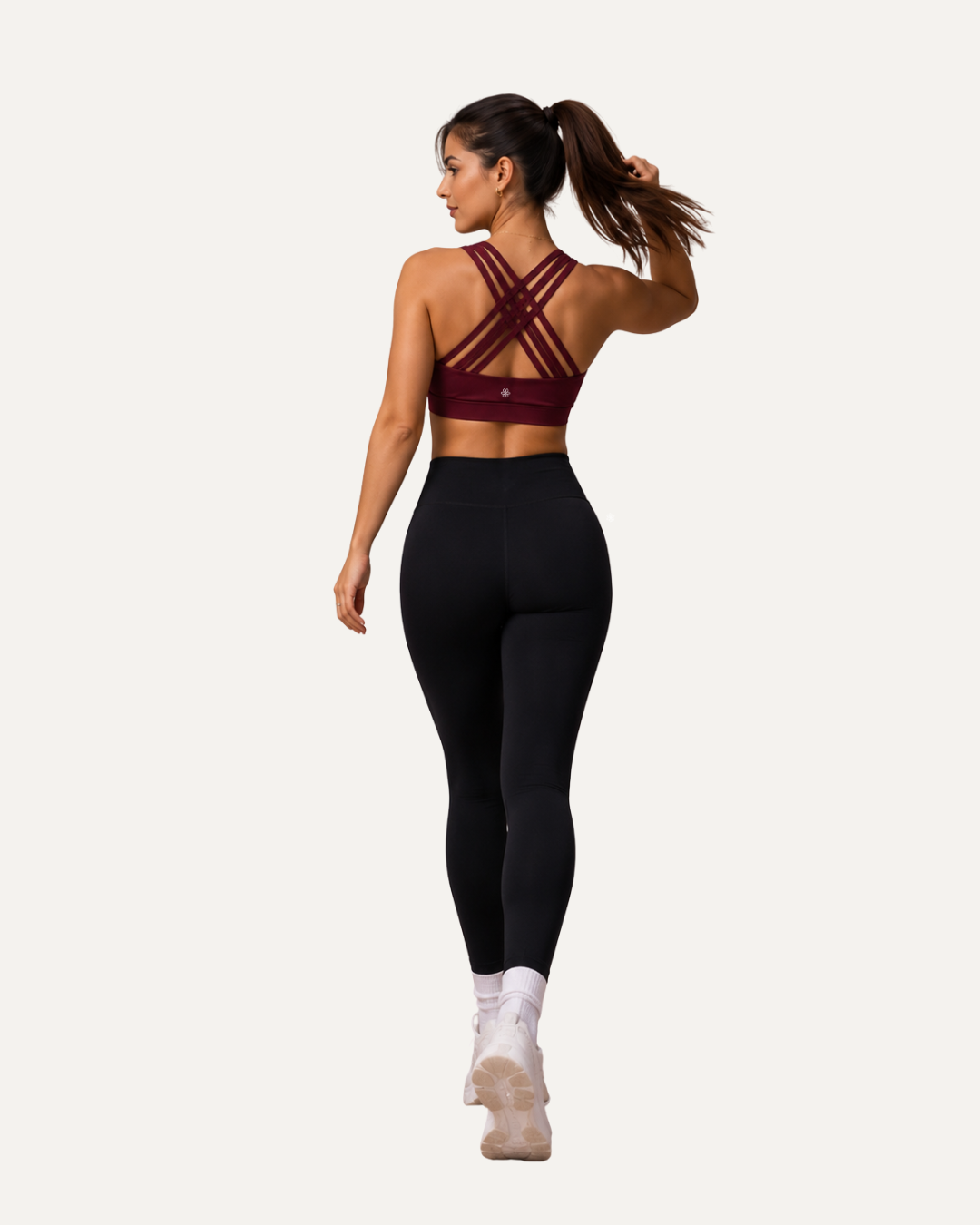 T-Criss Cross Dark Cherry Sports Bra