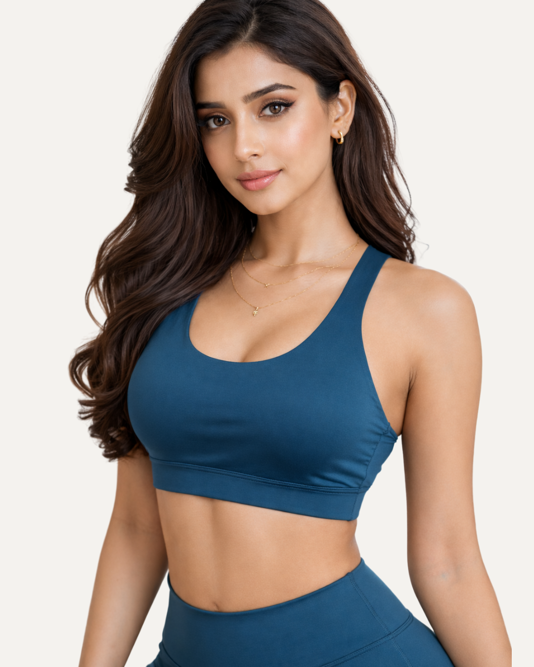 T-Criss Cross Dusty Teal Sports Bra