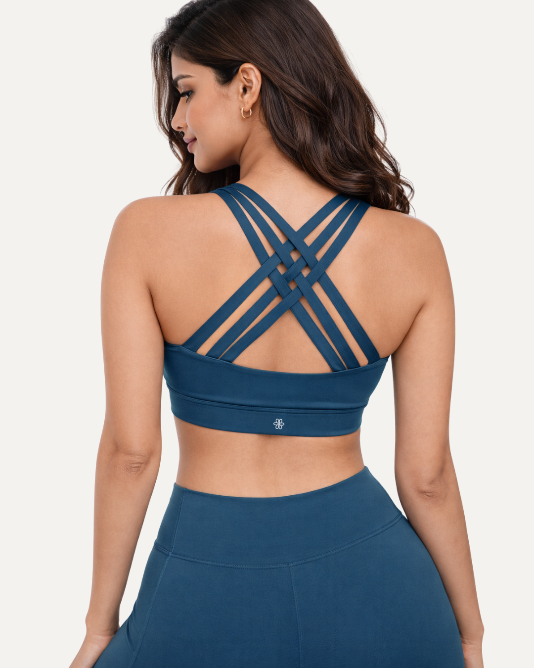 T-Criss Cross Dusty Teal Sports Bra