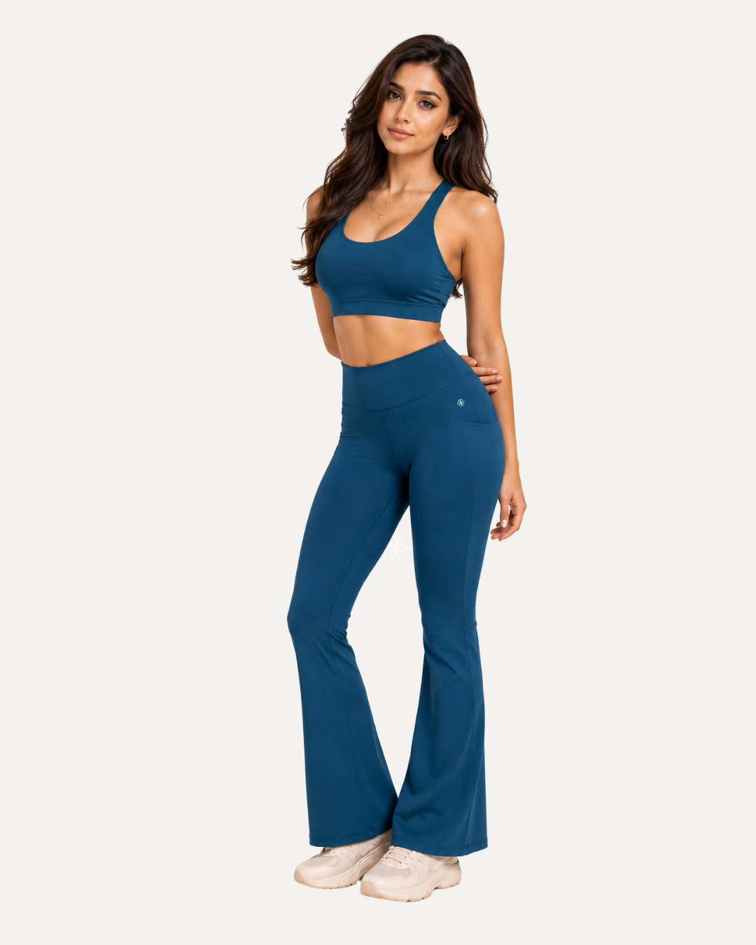 T-Criss Cross Dusty Teal Sports Bra